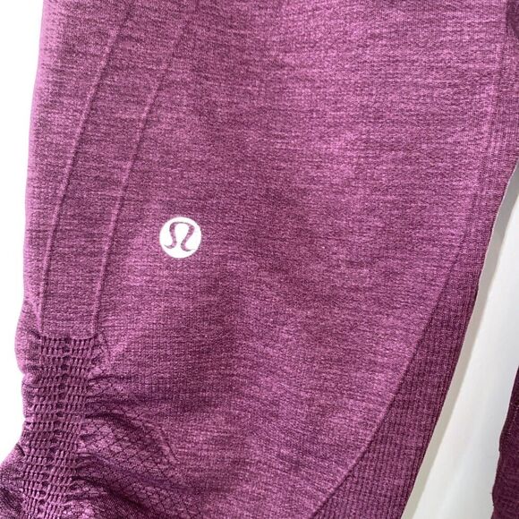 LULULEMON set of 2 In The Flow Crop II leggings sz 4 seamless Magenta & Purple - Picture 12 of 13